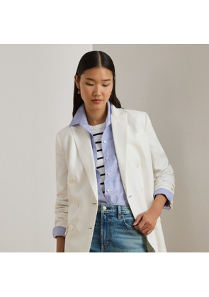 Double-Breasted Linen-Blend Twill Blazer