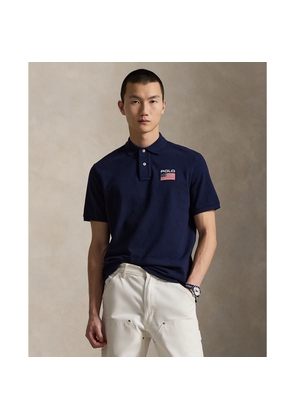Classic Fit Flag Mesh Polo Shirt