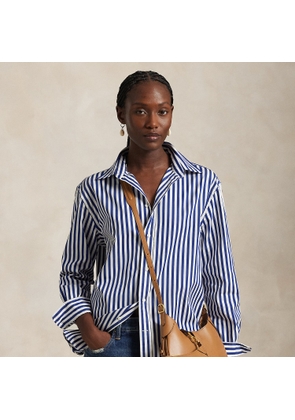 Oversize Fit Striped Cotton Shirt