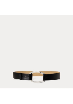 Stirrup-Buckle Wide Leather Belt