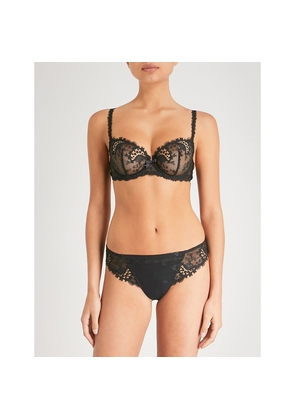 Womens Simone Perele Wish Stretch-Tulle and Lace Underwired Half-Cup Bra