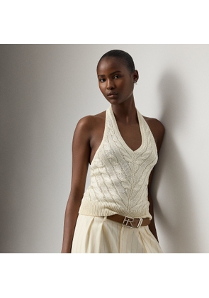 Cable-Knit Silk Halter Jumper