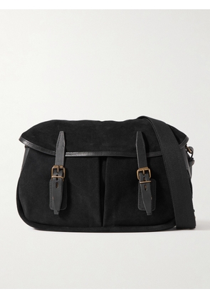 Bleu de Chauffe - Musettes Leather-Trimmed Suede Messenger Bag - Men - Black
