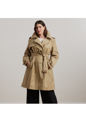 Curve - Double-Breasted Cotton-Blend Trench Coat