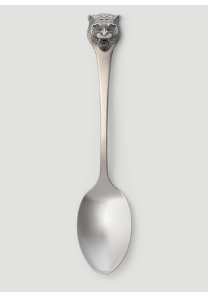 Gucci Set Of Two Tiger Dessert Spoons -  Kitchen  Silver One Size