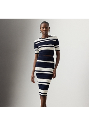 Ferris Striped Textured Pencil Skirt