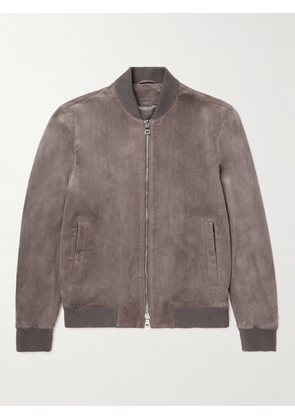 Mr P. - Suede Bomber Jacket - Men - Gray - XS
