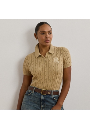 Curve - Cable-Knit Cotton Polo Jumper