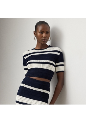 Striped Textured Cropped Jumper