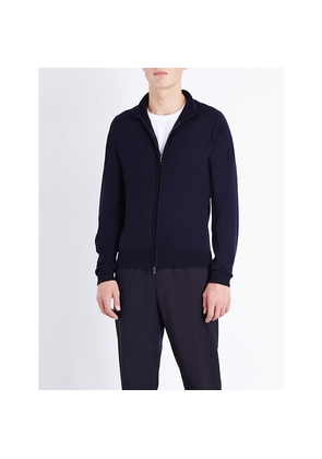 Mens John Smedley Zipped Merino Wool Cardigan