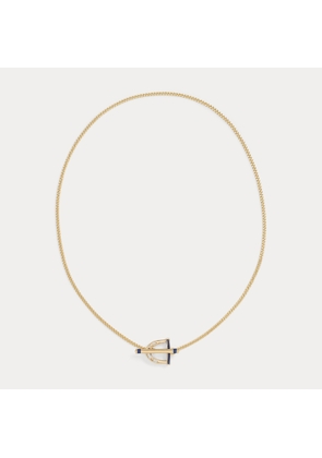 Gold-Plated Stirrup Pendant Necklace