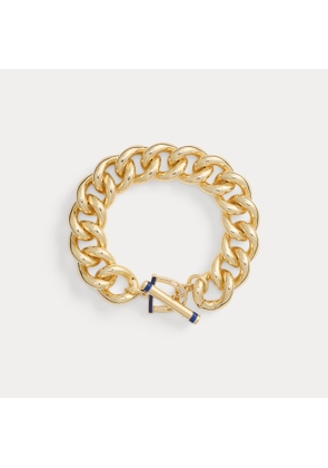 Gold-Plated Link Stirrup Toggle Bracelet