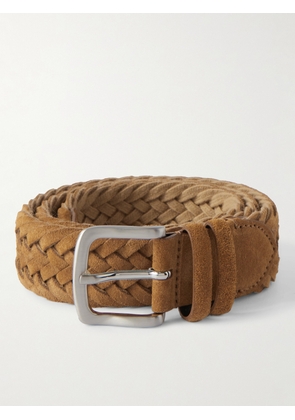 Mr P. - 3.5cm Woven Suede Belt - Men - Brown - EU 85