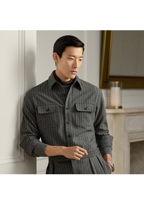 Chalk-Stripe Wool Flannel Shirt