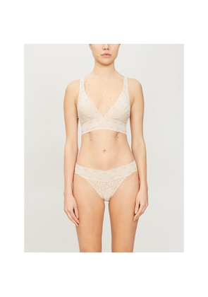 Womens Wacoal Halo Triangle-Cupped Stretch-Lace Bra