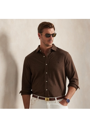 Big & Tall - Houndstooth Jersey Spread-Collar Shirt
