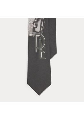 Automobile-Print Cashmere-Silk Tie