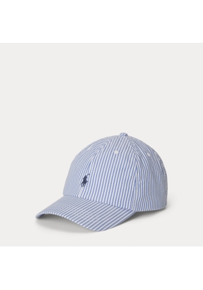 Striped Cotton Seersucker Ball Cap