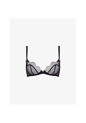 Womens Agent Provocateur Lorna Scalloped Mesh Underwired Bra