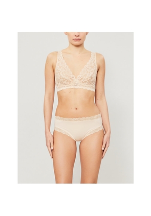 Womens Hanro Moments Soft-Cup Stretch-Lace Bra