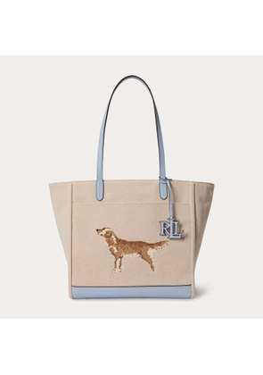 Dog-Embroidered Large Cameryn Tote Bag