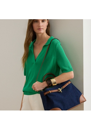 Washed Denim Large Blaike Satchel