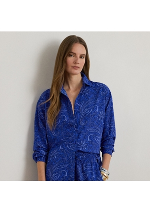 Relaxed Fit Paisley Crepe Shirt