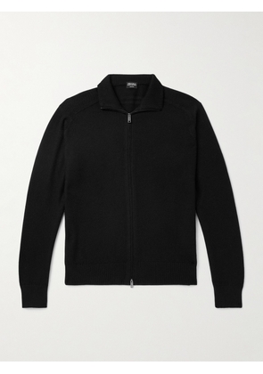 Zegna - Logo-Embroidered Cashmere and Silk-Blend Cardigan - Men - Black - IT 46