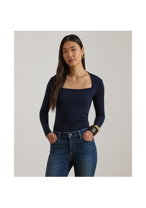 Square-Neck Stretch Jersey Top