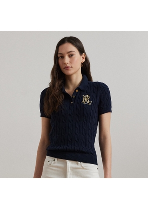 Cable-Knit Cotton Polo Jumper