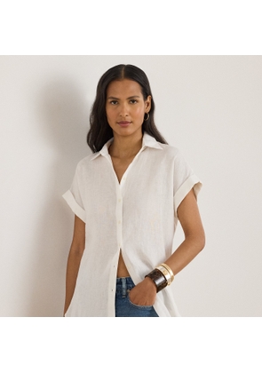 Relaxed Fit Linen Short-Sleeve Shirt
