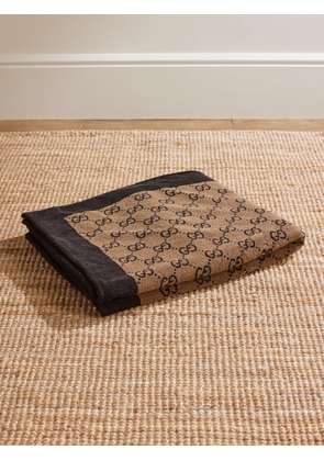 Gucci - Monogrammed Cotton Terry-Jacquard Beach Towel - Men - Brown