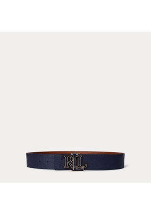 Logo Reversible Leather Wide Belt