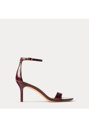 Allie Mid-Heel Crocodile-Embossed Sandal