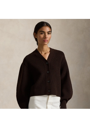 Ribbed Wool-Blend Shaped Cardigan