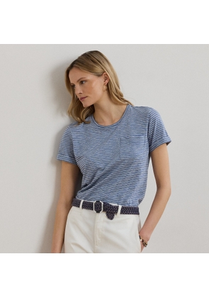 Striped Cotton Slub Jersey Pocket Tee