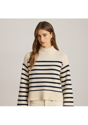 Striped Wool-Blend Mockneck Jumper