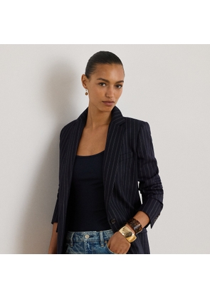 Striped Wool-Blend Twill Blazer