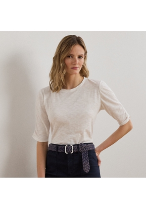 Slub Cotton Jersey Elbow-Sleeve T-Shirt