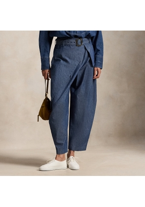 Chambray Tapered Wrap Trousers