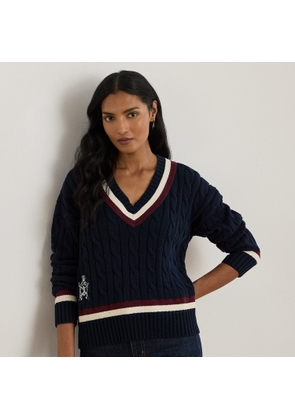Cable-Knit Cotton Cricket Jumper