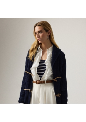 Cotton-Silk Shawl-Collar Cardigan