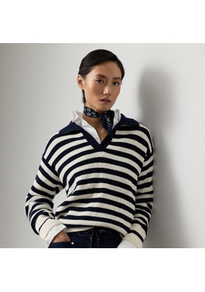 Striped Cashmere Polo Jumper