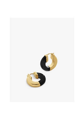 Womens Monica Vinader 18ct Yellow Gold-Plated Vermeil Sterling-Silver and Black Onyx Hoop Earrings