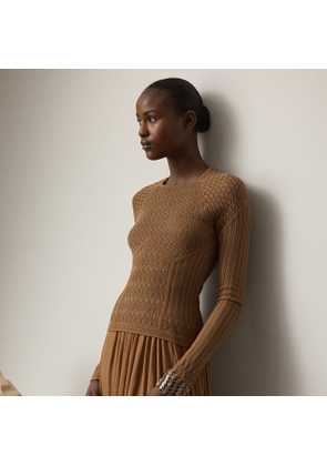 Lace Pointelle Raglan-Sleeve Jumper