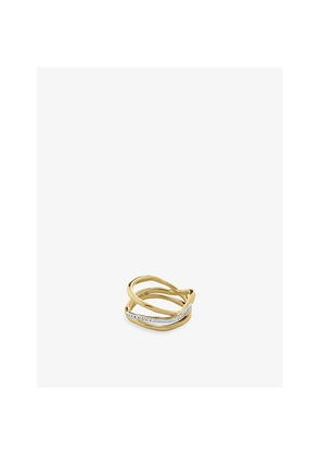 Womens Monica Vinader Riva 18ct Yellow-Gold Vermeil-Plated Sterling Silver and Diamond Ring