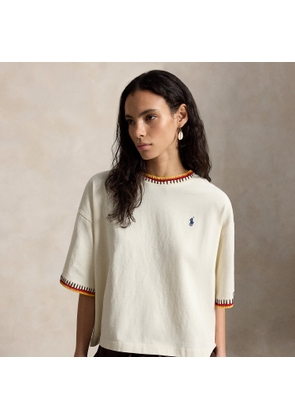 Crochet-Trim Cotton Jersey Tee