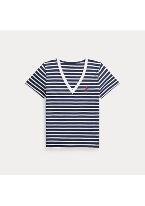 Striped Cotton V-Neck Tee