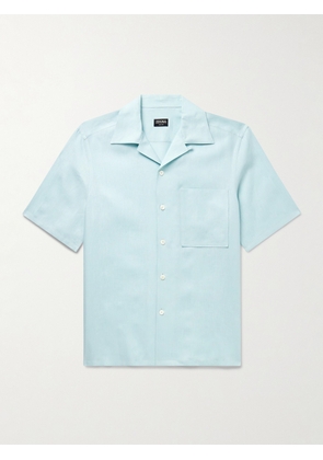 Zegna - Convertible-Collar Oasi Linen Shirt - Men - Green - S