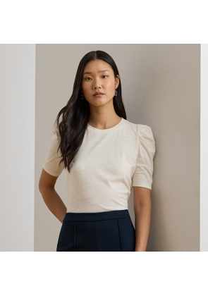 Slub Jersey Puff-Sleeve Top